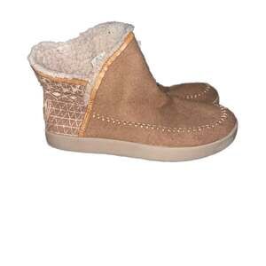 Sanuk Nice Bootah Ojai Brown White Pepper Ankle Boots Women's Size 9